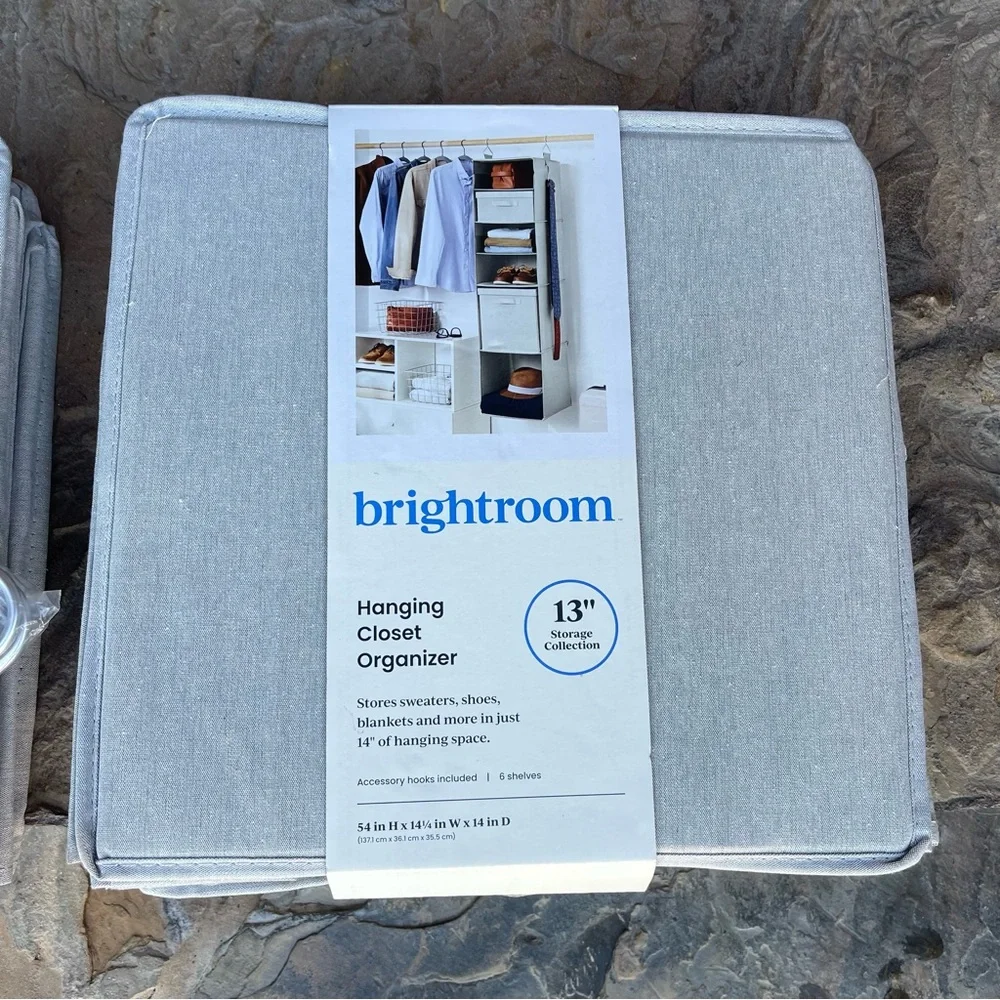 Bright room hanging closet organizers from the container store